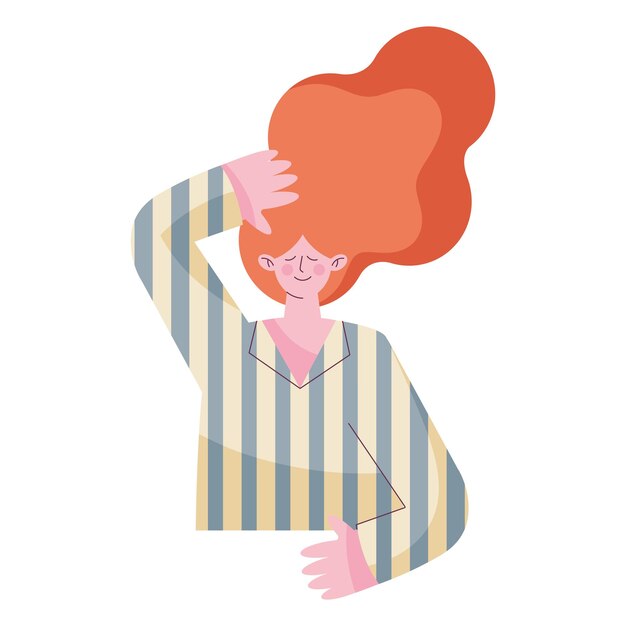 mujer joven pelo largo