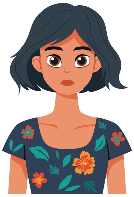 Mujer joven con vestido de flores