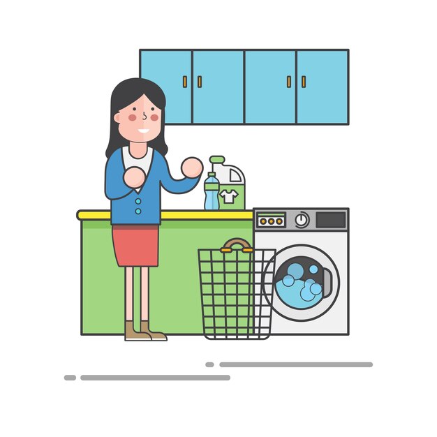 Mujer lavando la ropa