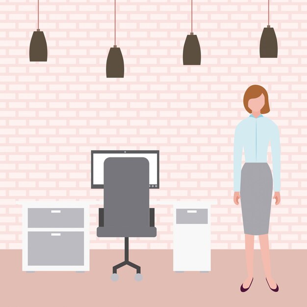 Mujer de negocios, en la oficina