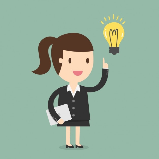 Mujer de negocios teniendo una idea
