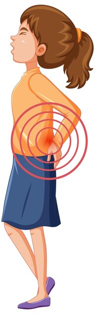 Una mujer en la parte inferior de la espalda que sufre de espondilitis anquilosante