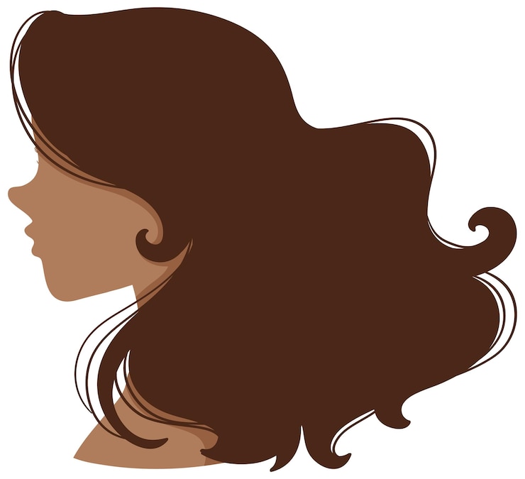 Vector gratuito mujer, con, pelo largo, icono