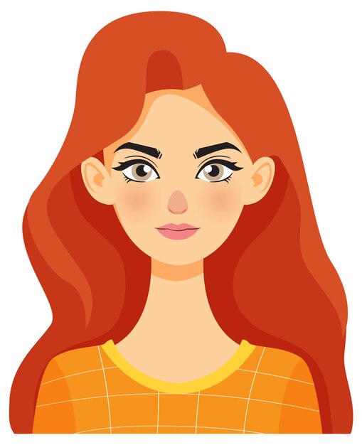 Mujer con el pelo rojo largo