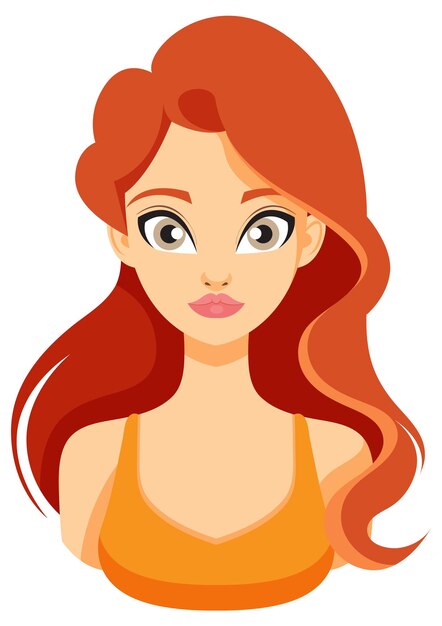 Mujer con el pelo rojo largo