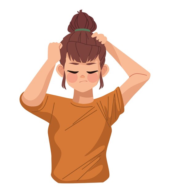 mujer pensando frustrado diseño aislado