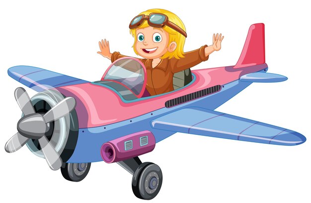 Mujer piloto volando avión a reacción