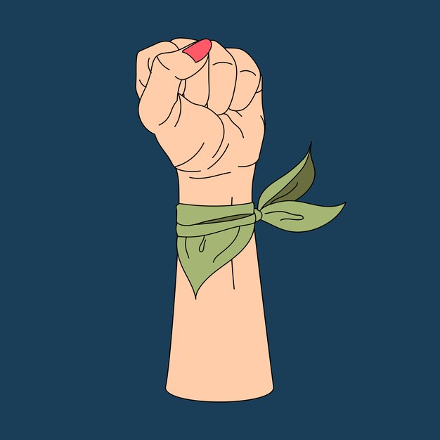 Mujer poder puño y protesta vector