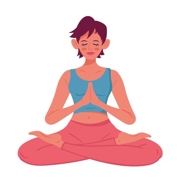 mujer en posición de loto yoga