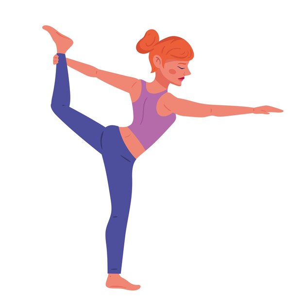 mujer en posición de yoga