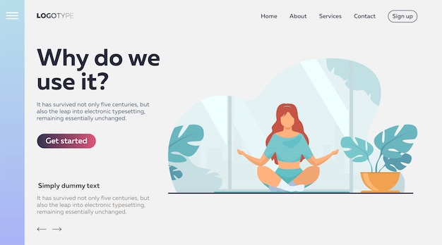 Vector gratuito mujer en postura cómoda para meditar