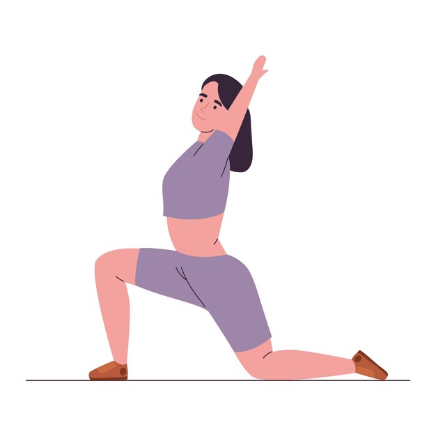 Mujer practicando yoga icono aislado
