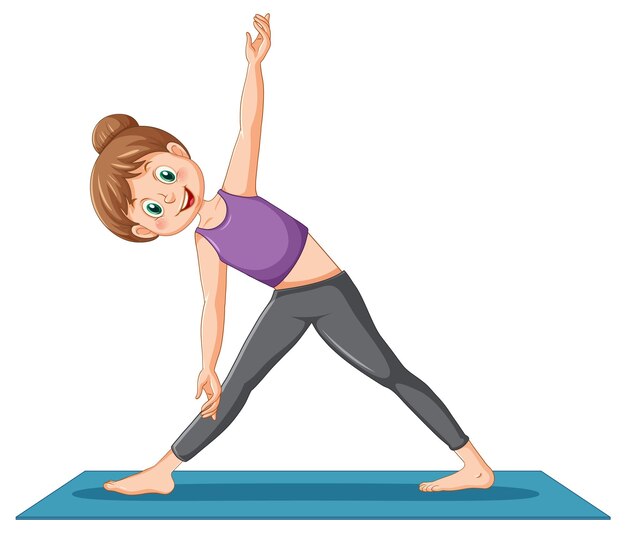 Mujer practicando yoga en mat