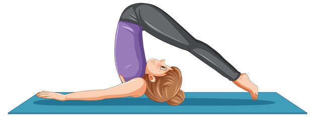 Mujer practicando yoga en mat