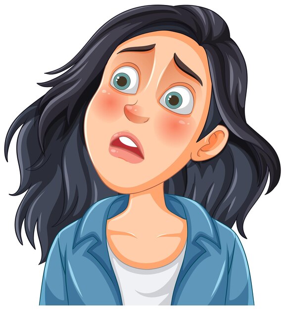 Mujer preocupada con el cabello oscuro