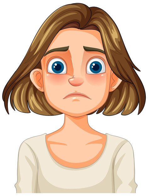 Mujer preocupada con expresión triste