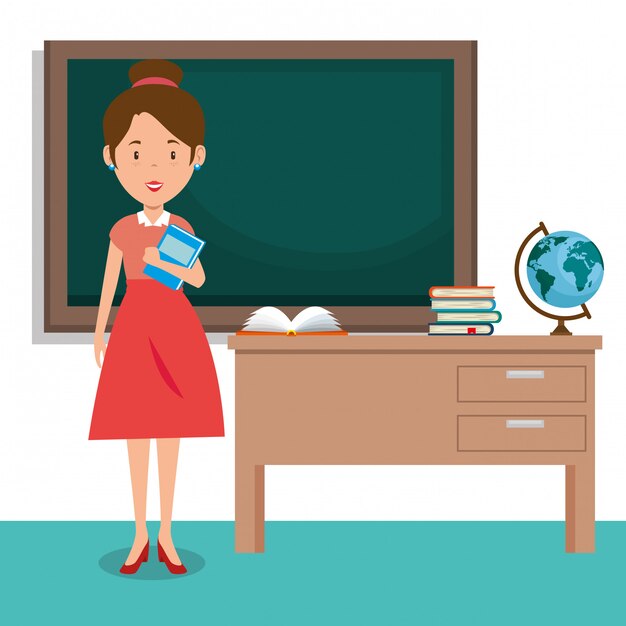 mujer profesora en el aula