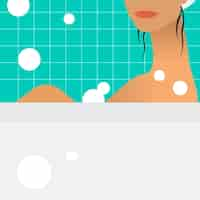 Vector gratuito mujer que tiene una ilustración de baño