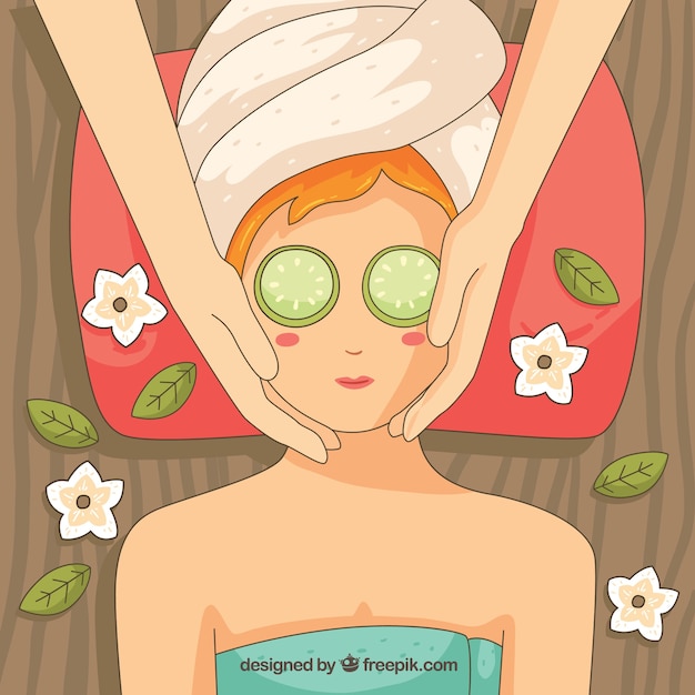 Mujer relajada en un spa