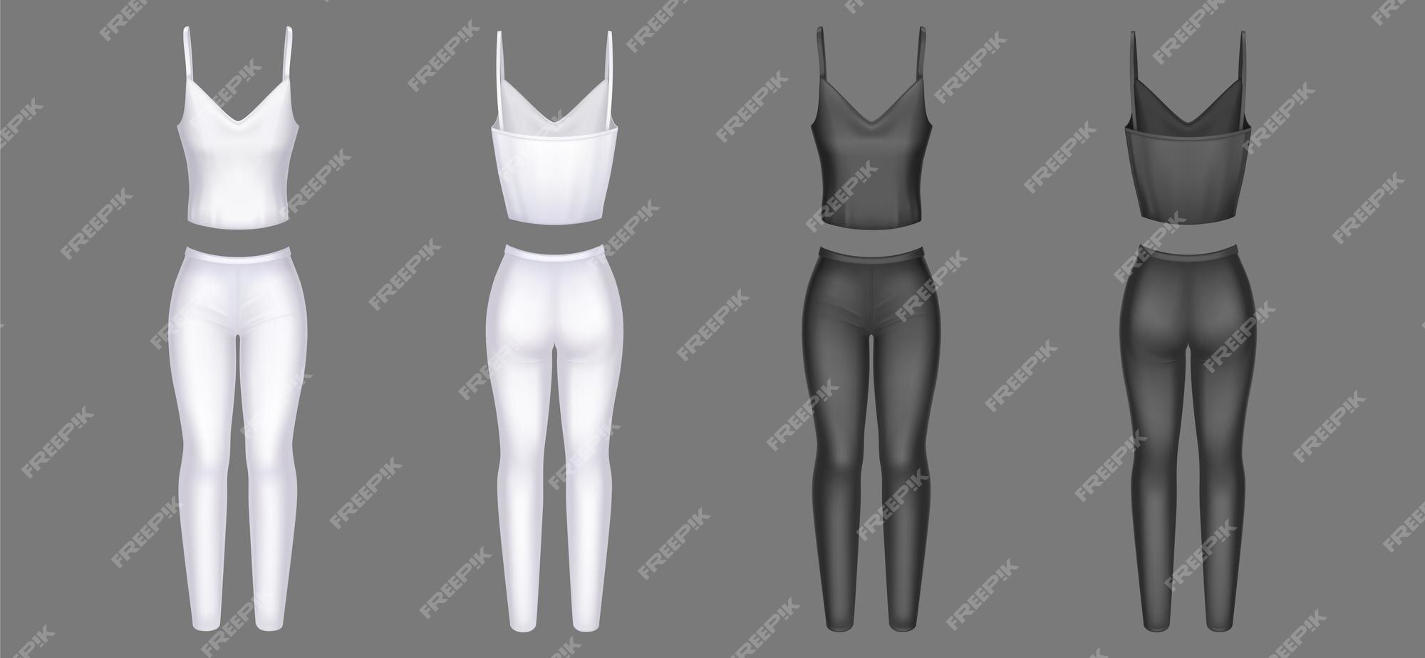 Mujer ropa 3d vector pantalones ajustados y camiseta sin mangas | Vector  Gratis