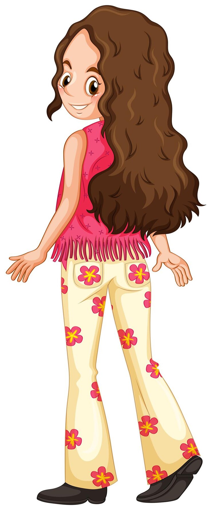 Vector gratuito mujer en ropa hippie