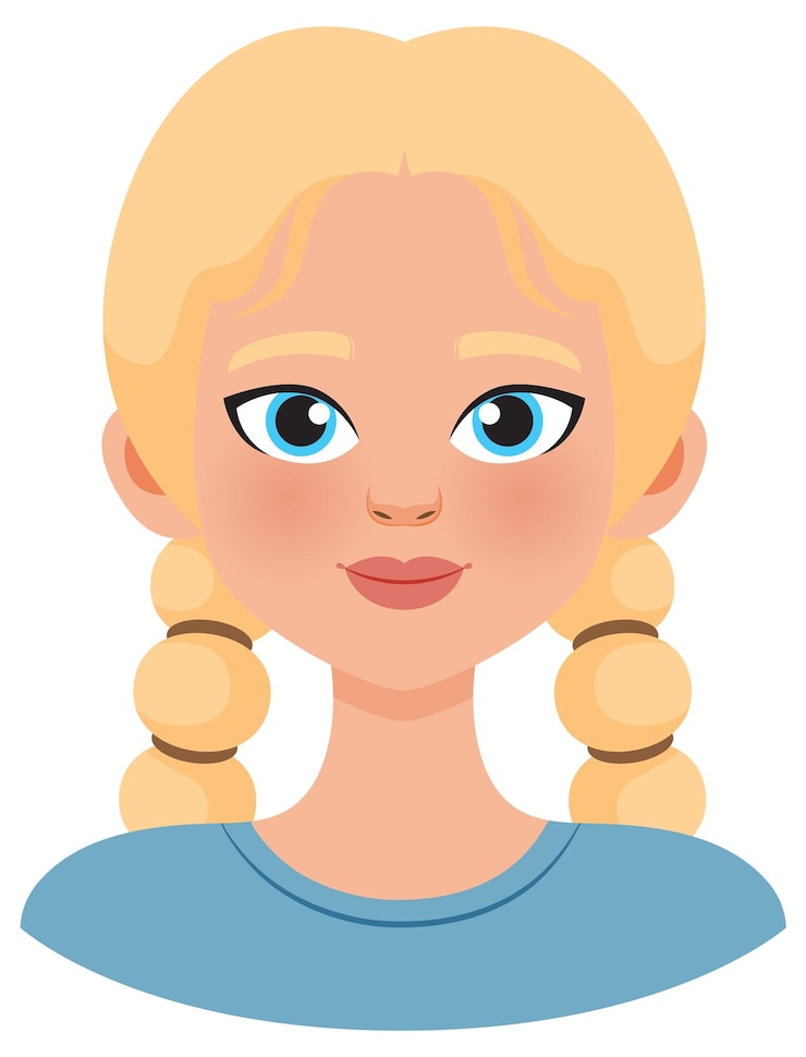 Vector gratuito mujer rubia con ojos azules