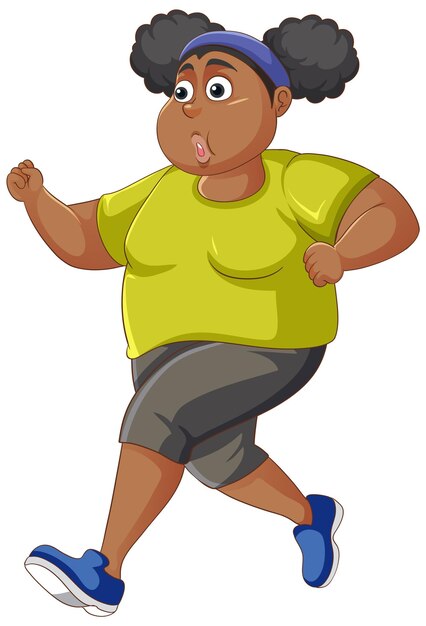 Mujer con sobrepeso en traje de entrenamiento