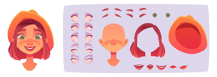 Vector gratuito mujer con sombrero generador de avatar de niña sonriente