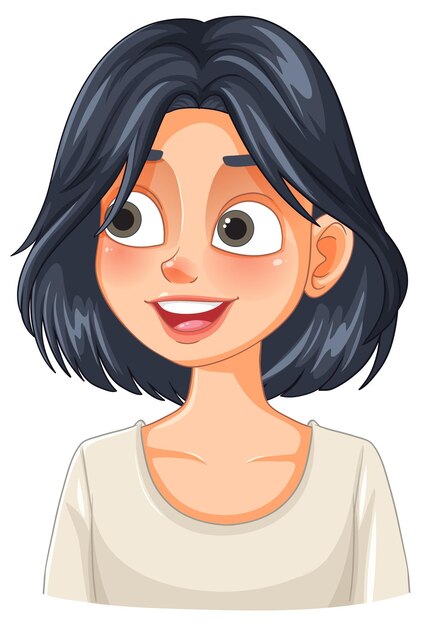 Mujer sonriente con el cabello corto