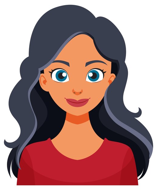 Mujer sonriente con el cabello largo