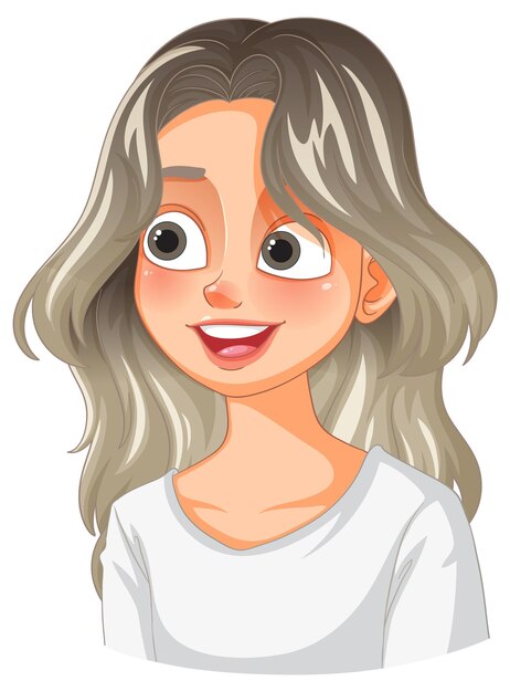 Mujer sonriente con el cabello ondulado