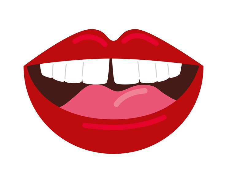 Vector gratuito la mujer sonriente en el icono de lápiz labial aislado