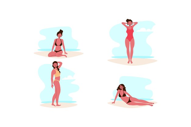 Mujer teniendo una sesión de fotos en la playa.