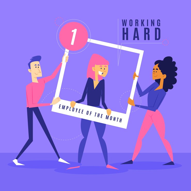 Vector gratuito mujer trabajadora para empleado del mes