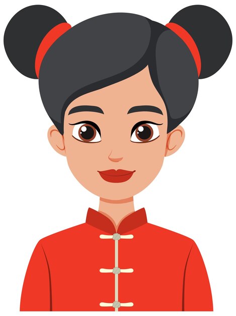 Mujer con el tradicional traje rojo