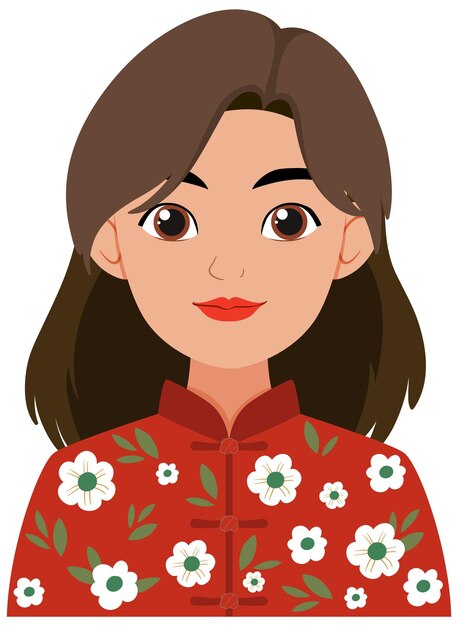 Mujer con traje de flores