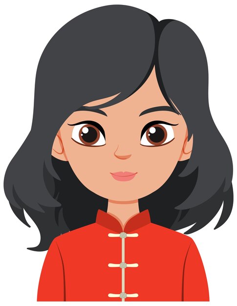 Mujer con traje rojo tradicional