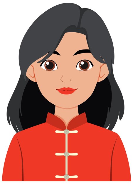 Mujer con traje rojo tradicional