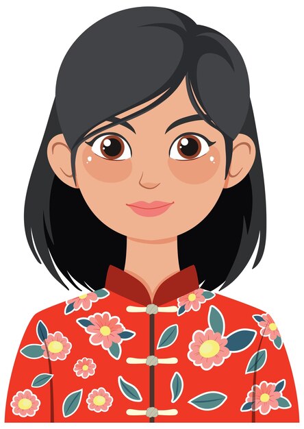 Mujer con traje tradicional de flores