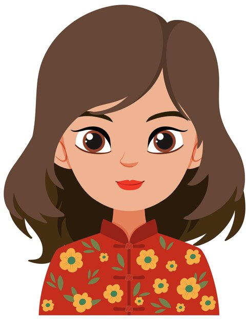 Mujer con traje tradicional de flores