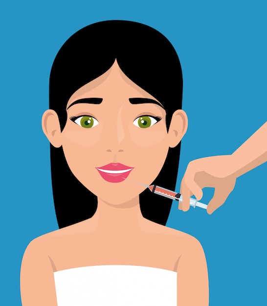 Vector gratuito mujer con tratamiento de botox