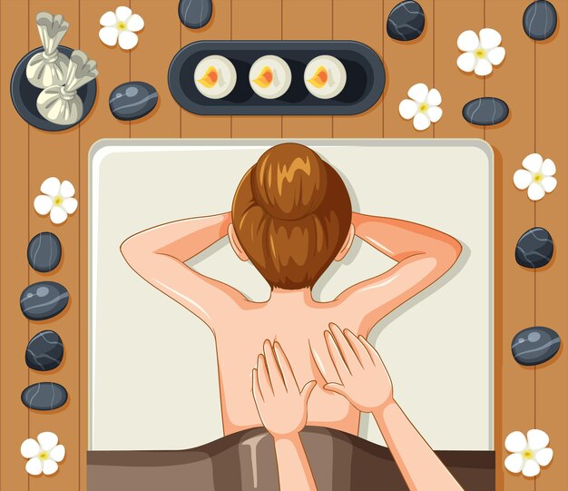 Mujer volviendo spa masaje