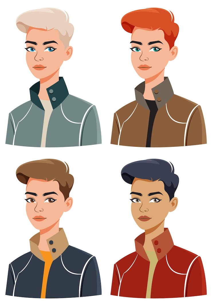 Vector gratuito mujeres elegantes con cabello corto