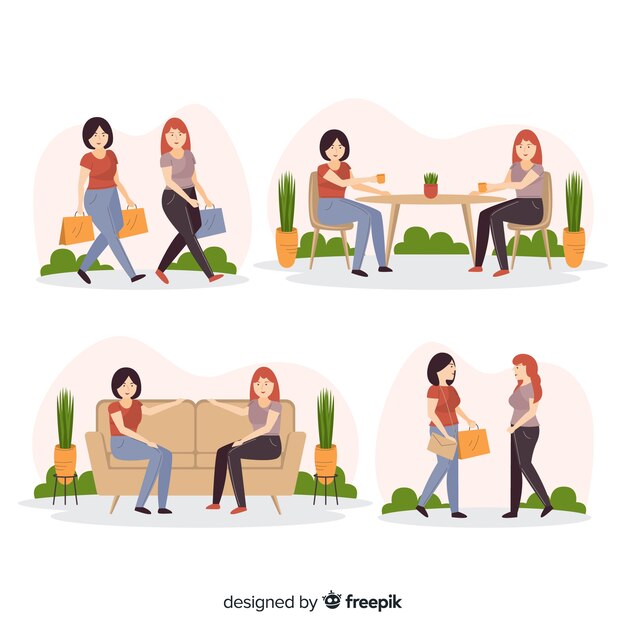 Las mujeres jóvenes pasan tiempo juntas