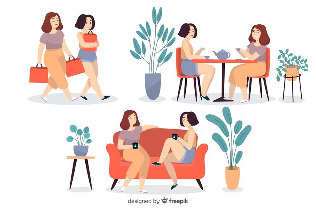 Las mujeres jóvenes pasan tiempo juntas