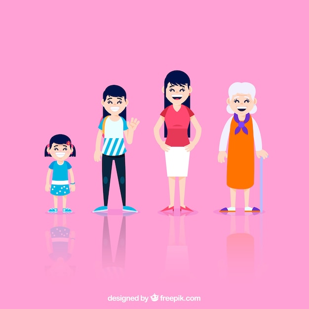 Vector gratuito mujeres riendo en diferentes edades