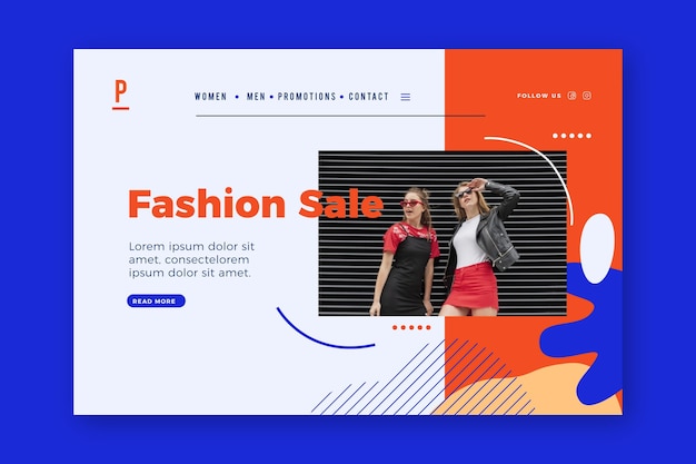 Mujeres vestidas con ropa casual moda página de inicio de venta