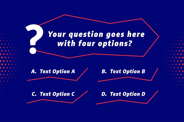 Vector gratuito multiple option quiz banner para su próximo espectáculo de evento de competencia