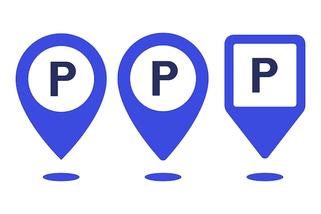 Múltiples estilos de pin de ubicación de estacionamiento