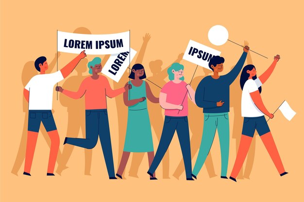 Multitud de manifestantes para el concepto de racismo